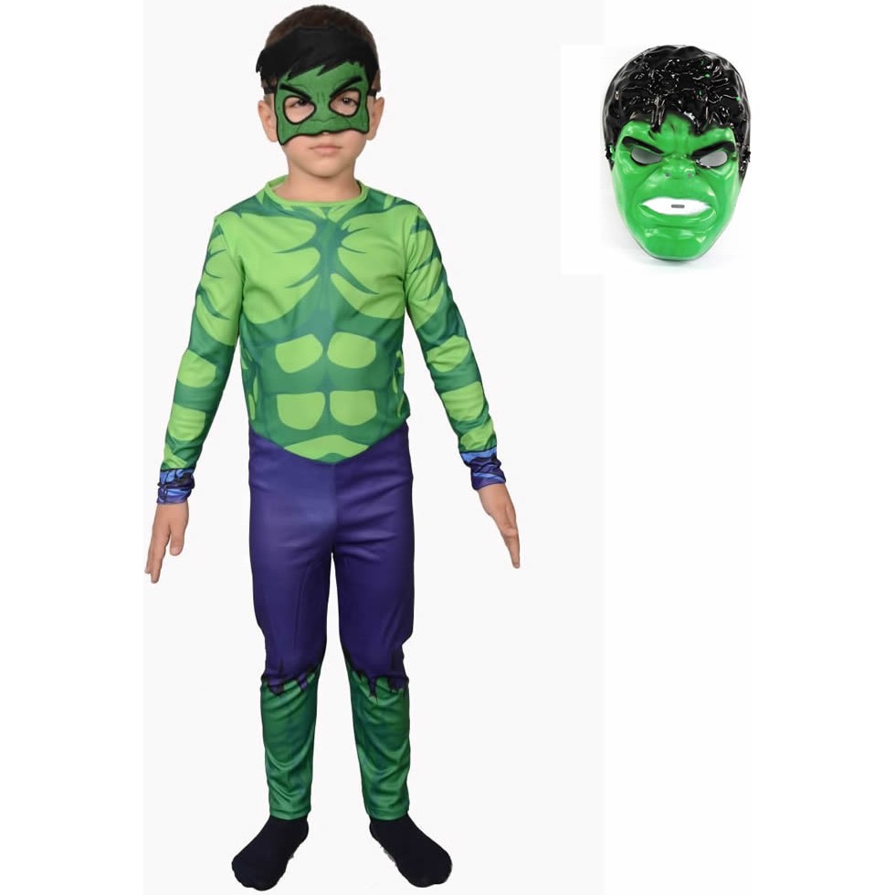 Hulk Çocuk Kostümü 2 Maskeli Çocuk Kostümü - Renkli - 5 - 6 Yaş Diğer Fiyatı