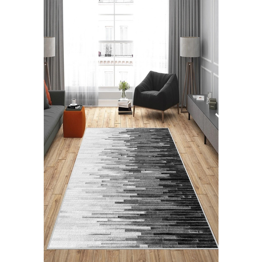 Hülya Home Çizgili Dijital Baskı Yıkanabilir Kaymaz Taban Dedoratif Ince Salon Halısı Mutfak Halısı Ve Yolluk 100 x 300 Beden Kilim Fiyatı