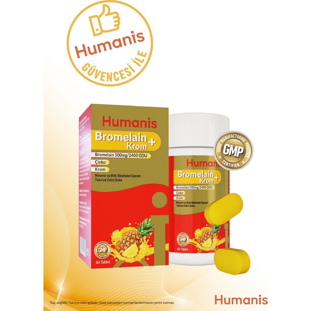 Humanis Bromelain+Krom, Çinko 60 Tablet Diğer Fiyatı