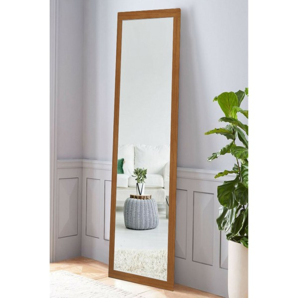 Hüma's 160 x 58 cm Teak Rengi Ahşap Dekoratif Retro Boy ve Duvar Aynası Ayna Fiyatı