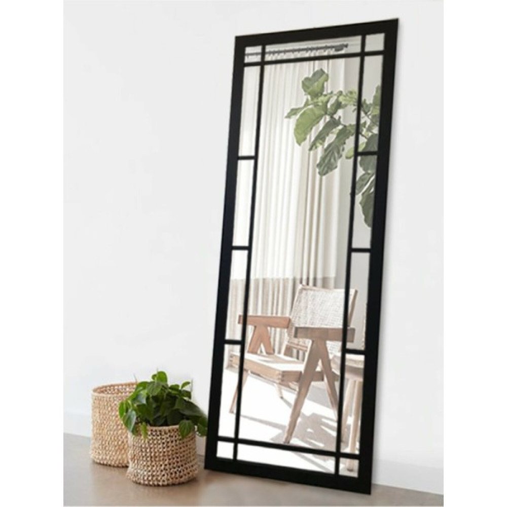 Hüma's Siyah Rengi Ahşap Grid Dekoratif Boy ve Duvar Aynası 180 x 70 cm Ayna Fiyatı
