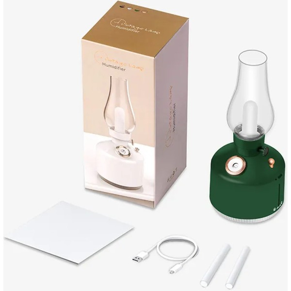 Humidifier Şarjlı Hava Nemlendirici Oda Nemlendirici Kamp Lambası Hava Nemlendirme Buhar Makinesi 3 Renk LED Vintage Difüzör Taş - Yeşil Hava Temizleme - Nemlendirme Cihazları Fiyatı