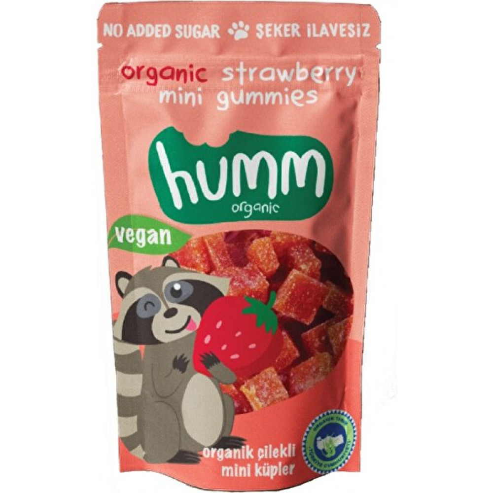 Humm Organic Çilekli Vegan Mini Küpler - Hediyesiz Bebek Beslenme Gereçleri Fiyatı
