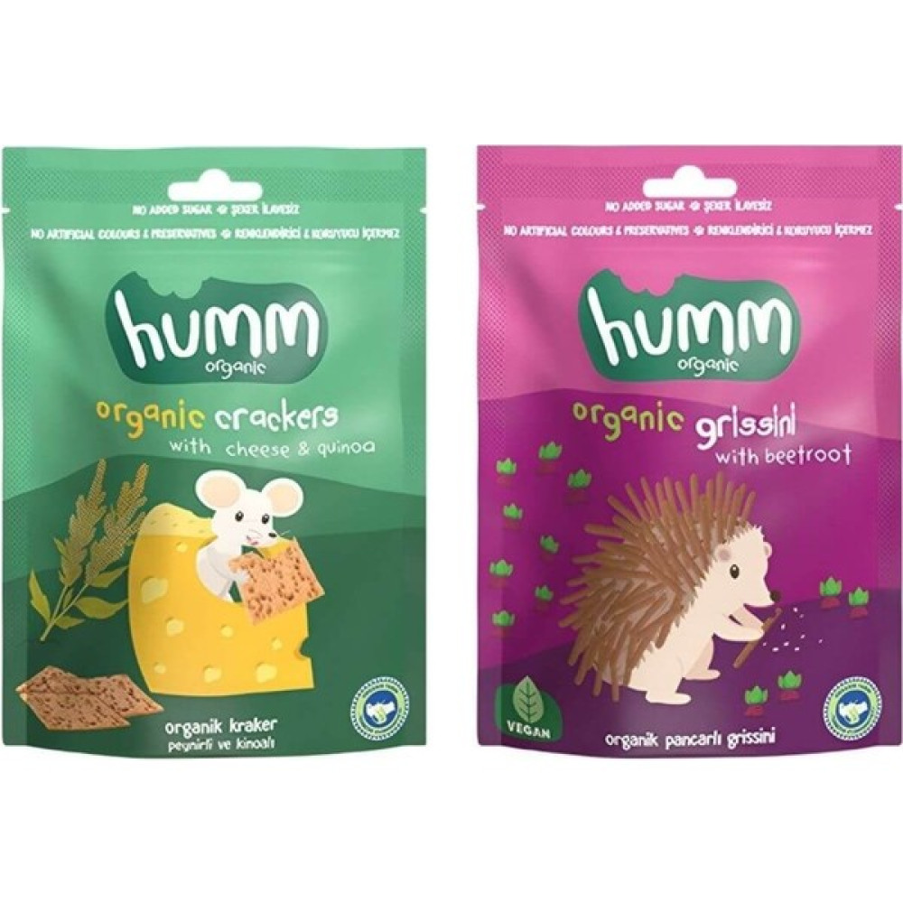 Humm Organic Organik Pancarlı Grissini 55 gr Organik Peynirli Kinoalı Kraker 60 gr Bebek Beslenme Gereçleri Fiyatı