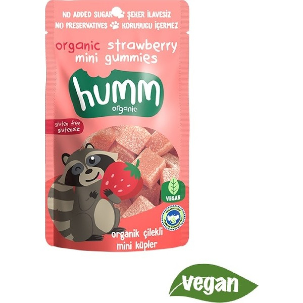 Humm Organik Glütensiz Vegan Çilekli Mini Küpler 30GR Bebek Beslenme Gereçleri Fiyatı