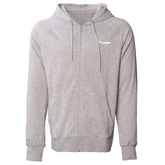 Hummel 921456-2006 Hmlt-Isam 2.0 Zip Hoodi Kapüşonlu Normal Kalıp Düz Gri Erkek Zip Ceket
