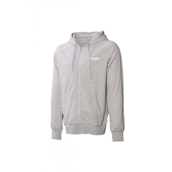 Hummel 921456-2006 Hmlt-Isam 2.0 Zip Hoodi Kapüşonlu Normal Kalıp Düz Gri Erkek Zip Ceket