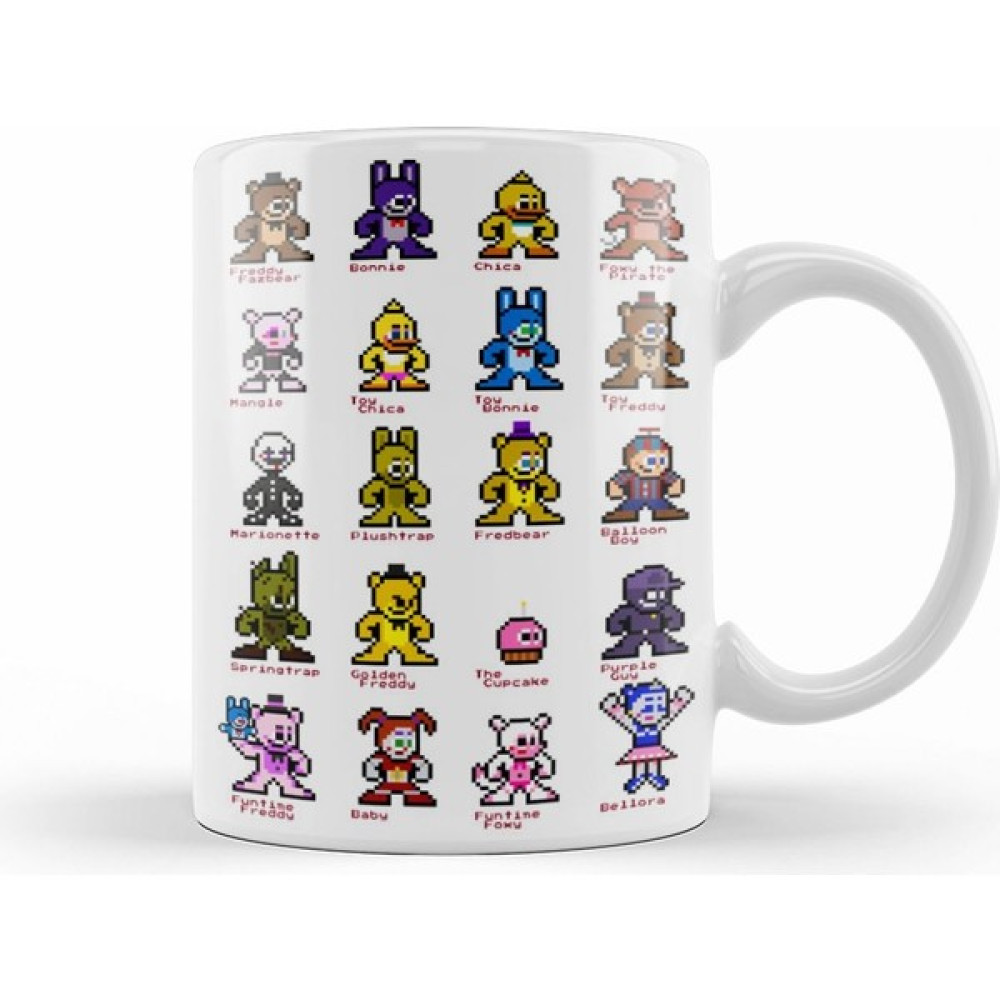Humuts 8 Bit Fnaf World Five Nights At Freddys Kupa Bardak Porselen - 1 Adet - Beyaz - 330 ml Fincan / Bardak / Kahve Takımı Fiyatı