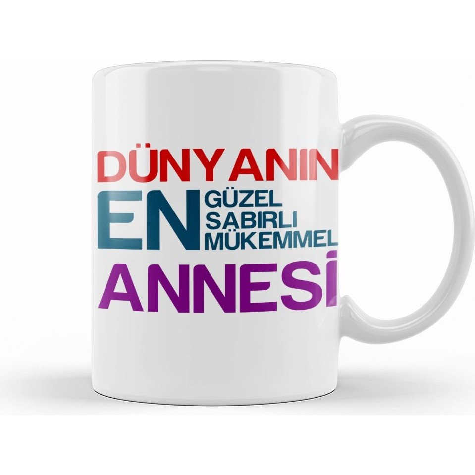 Humuts Anneler Günü Annelere Hediye 025 Kupa Bardak Porselen - 1 Adet - Beyaz - 330 ml Fincan / Bardak / Kahve Takımı Fiyatı