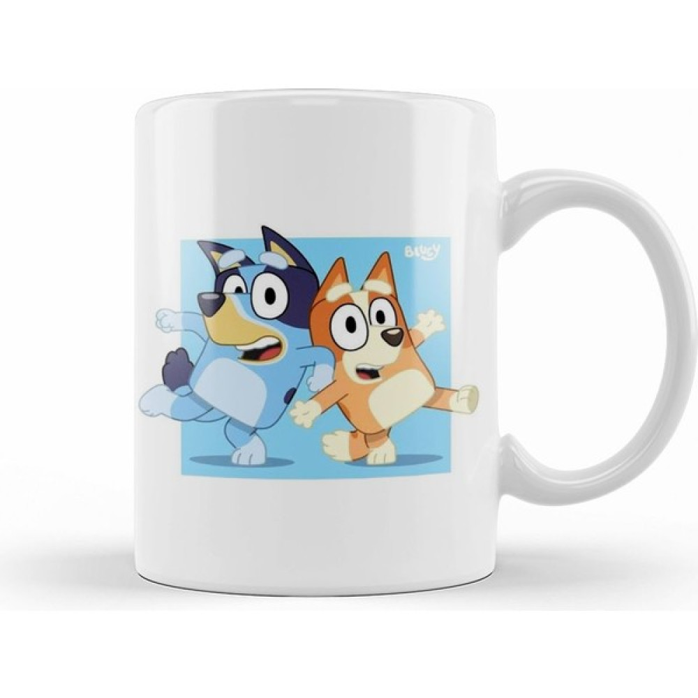 Humuts Bluey And Bingo Kupa Bardak Porselen - 1 Adet - Beyaz - 330 ml Fincan / Bardak / Kahve Takımı Fiyatı