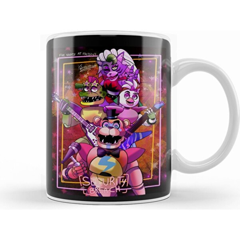Humuts Security Breach Five Nights At Freddys Kupa Bardak Porselen - 1 Adet - Beyaz - 330 ml Fincan / Bardak / Kahve Takımı Fiyatı
