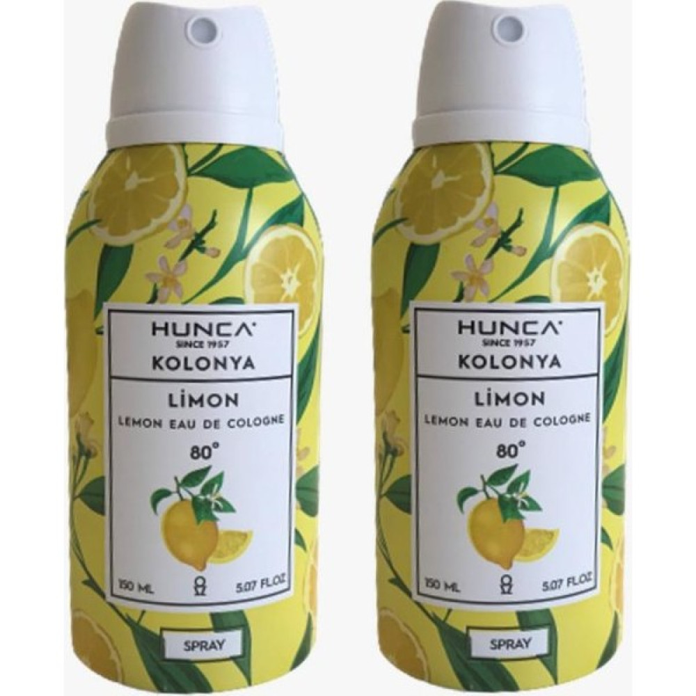 Hunca 80 Derece Aerosol Sprey Limon Kolonyası 150 ml x 2 Kolonya & Gülsuyu Fiyatı