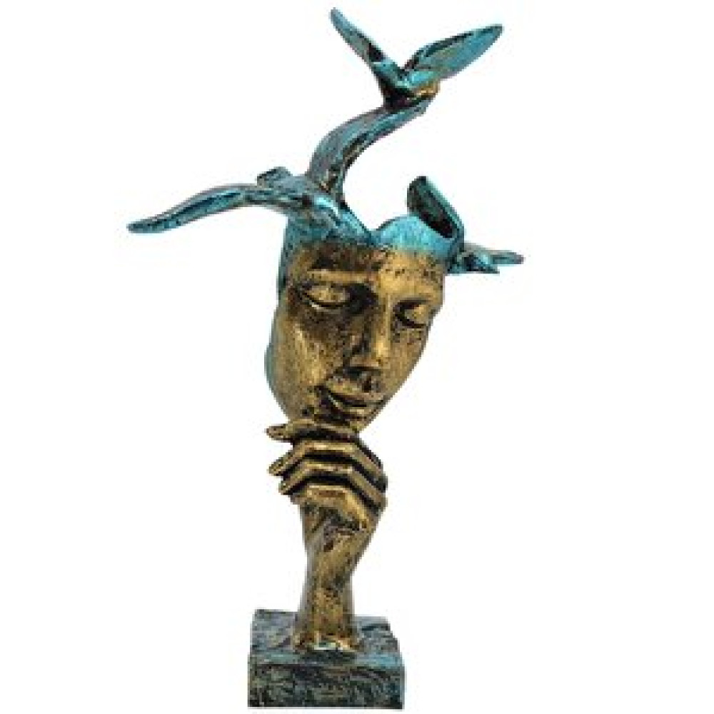 Hunga Dekoratif Kuşlu Mask Biblo Altın Renk Biblo Fiyatı