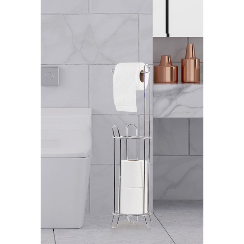 Hünkar Concept Lüks Metal Paslanmaz Dekoratif Ayaklı Wc Kağıtlığı Yedek Hazneli Krom Tuvalet Kağıtlığı Fiyatı