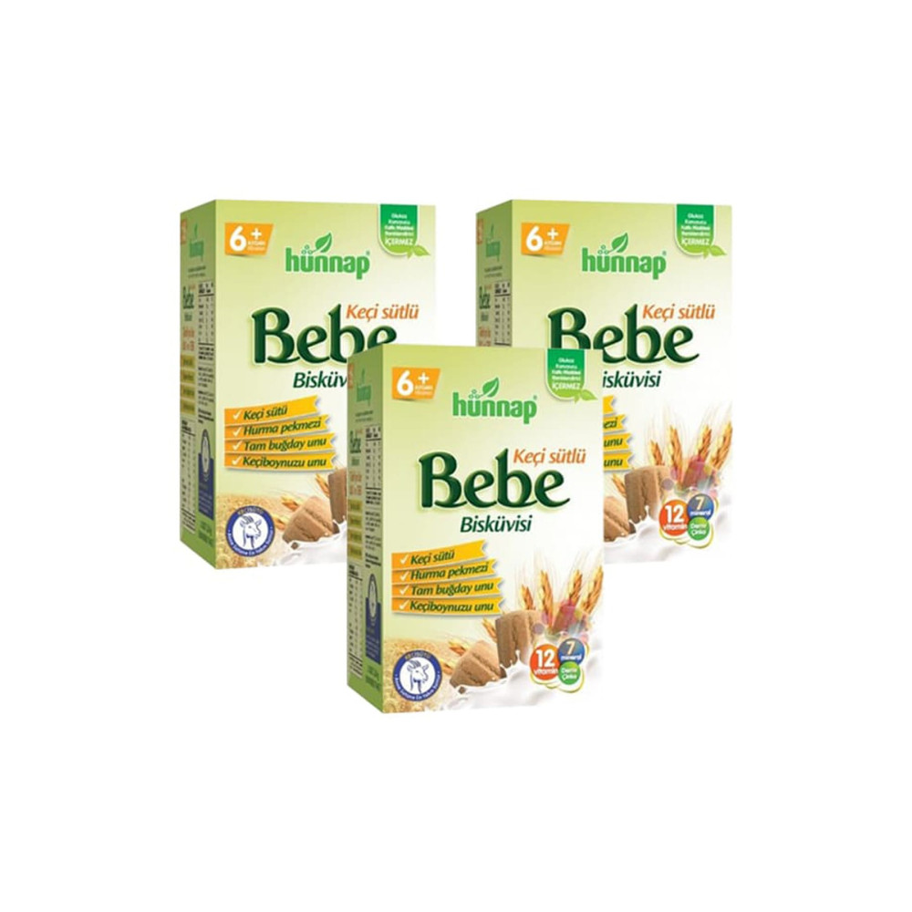 Hünnap Bebe Bisküvisi Keçi Sütlü 400 Gr X 3 Adet Bisküvi ve Kek Fiyatı