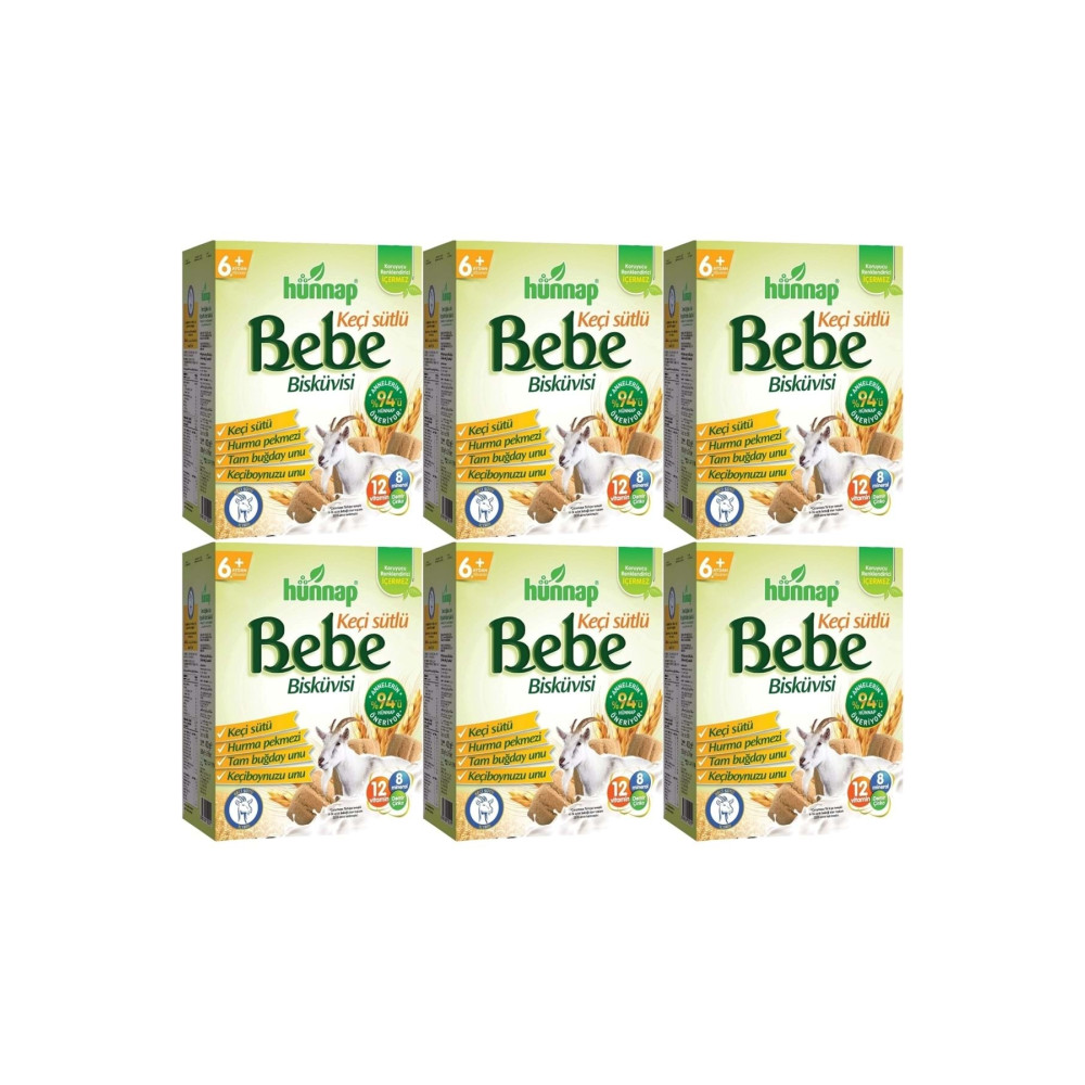 Hünnap Bebe Bisküvisi Keçi Sütlü 400gr 6 Lı Set (toplam 2400gr) Bisküvi ve Kek Fiyatı