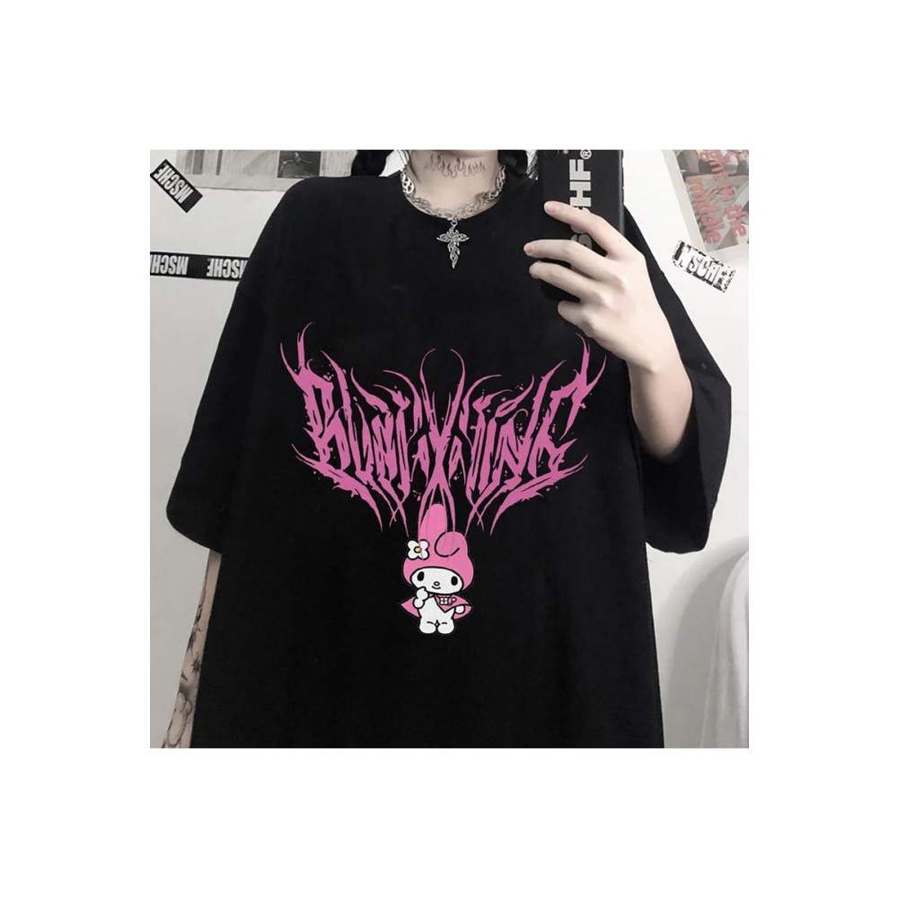 Hunors Sportswear & Company Anime My Melody - Sanrio Siyah (unisex) T-shirt-favorim50ton M Beden Bayan T-shirt Fiyatı