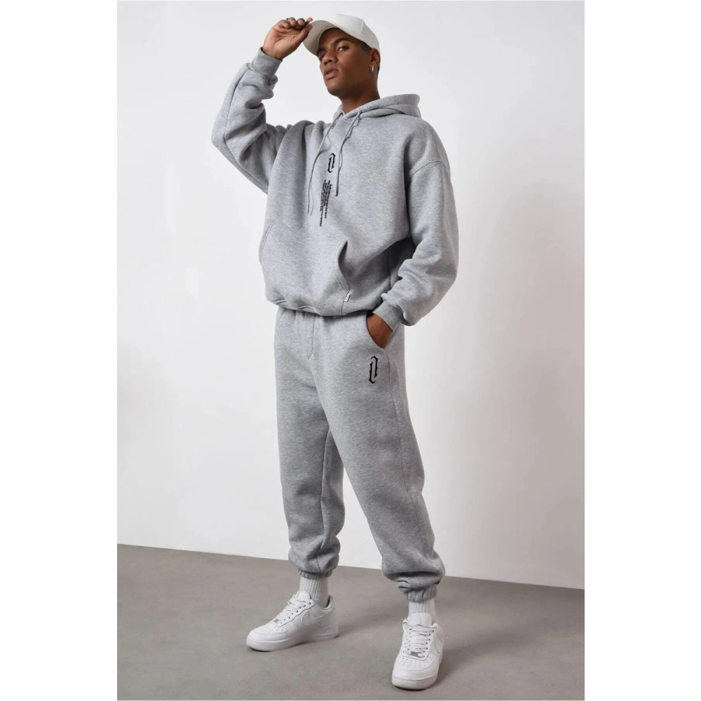 Hunors Sportswear & Company Erkek Gri Dikey Oversize Eşofman Takımı L Beden Kadın Eşofman Fiyatı