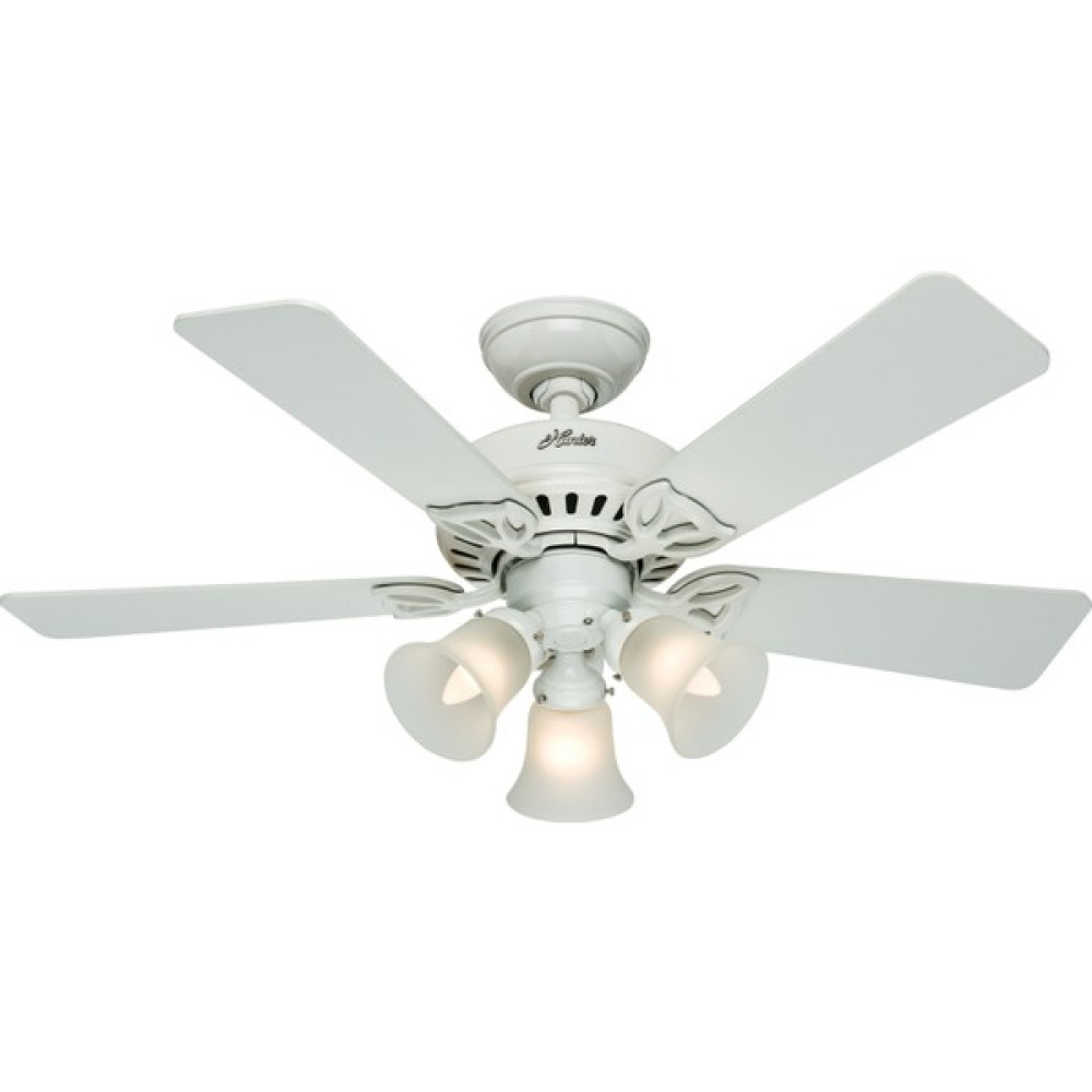 Hunter Fan - Beacon Hill Beyaz - 107 Cm. Aydınlatmalı Tavan Vantilatörü Vantilatörler Fiyatı