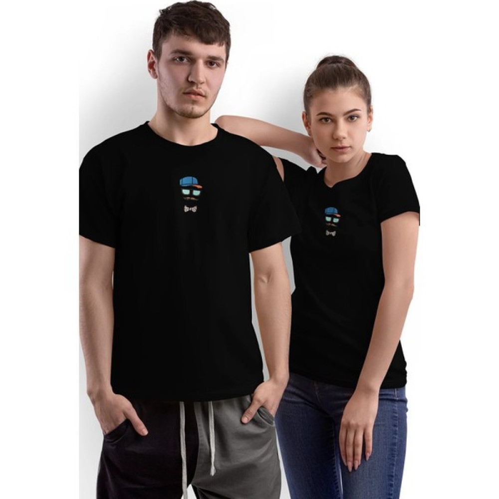 hunz karakter Desenli Nakışlı %100 Pamuk Unisex Bisiklet Yaka Kısa Kollu Tişört Erkek T-shirt Fiyatı
