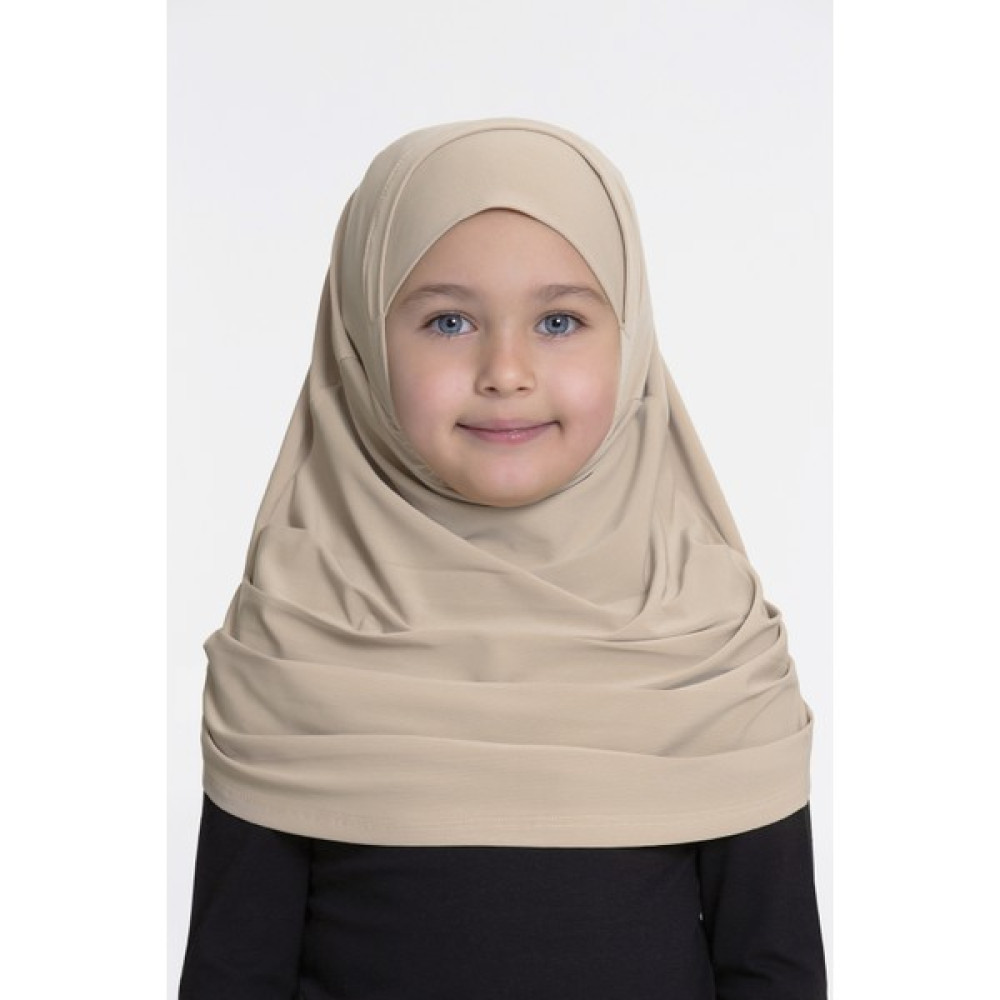 Hürrem Bone Bej Pratik Hazır Geçmeli Çocuk Tesettür Bone Sandy Kumaş Kendinden Boneli 78_12 Eşarp Fiyatı