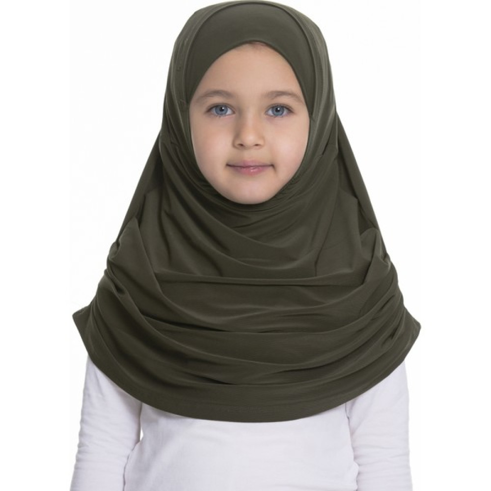 Hürrem Bone Haki Pratik Hazır Geçmeli Çocuk Tesettür Bone Sandy Kumaş Kendinden Boneli 78_09 Eşarp Fiyatı