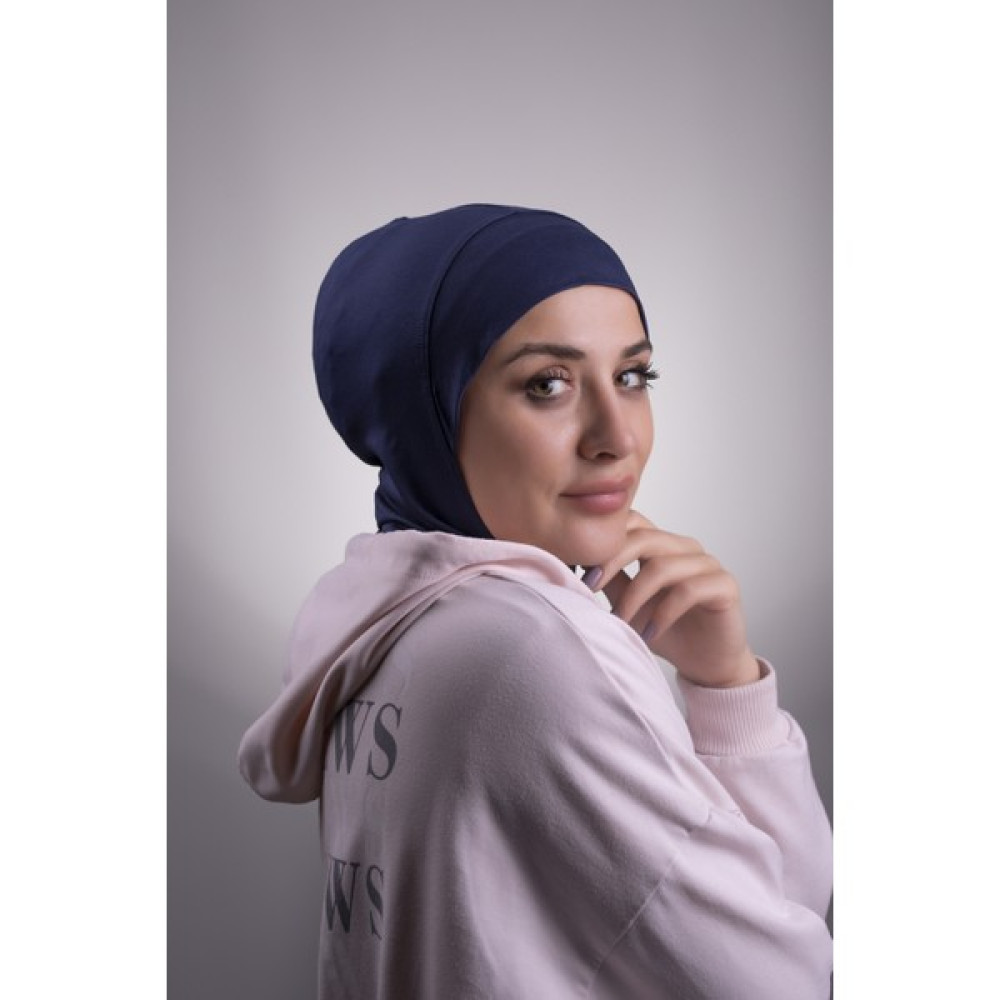 Hürrem Bone Lacivert Pratik Hazır Geçmeli Bone Viskon Kumaş Hijab Spor 2106_02 Şal / Fular & Eşarp Fiyatı