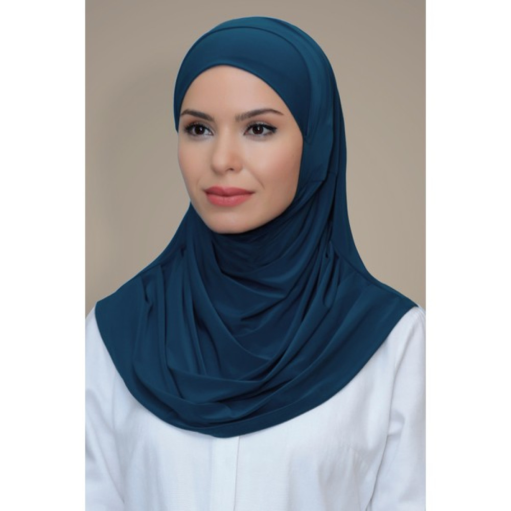 Hürrem Bone P. Mavisi Pratik Hazır Geçmeli Tesettür Eşarp Sandy Kumaş Kendinden Boneli 1290_17 Eşarp Fiyatı