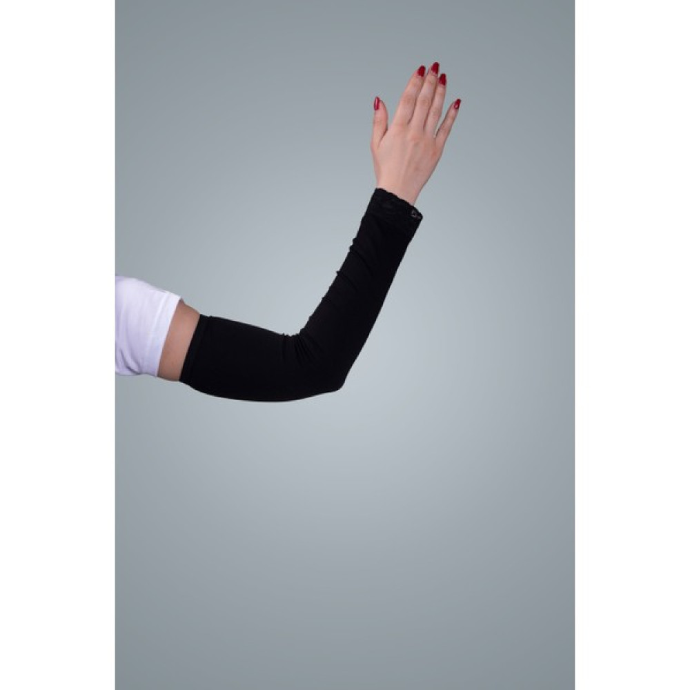 Hürrem Bone Siyah Tesettür Kolluk Viskon Kumaş Dantelli 1002_01 Şal / Fular & Eşarp Fiyatı