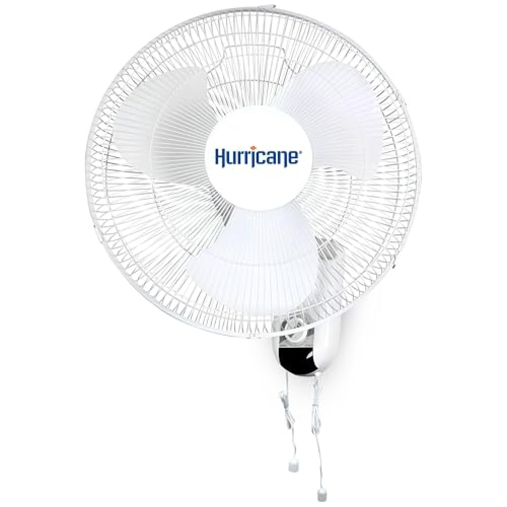 Hurricane Wall-Mount Fan, Quiet 90-Degree Oscillating Fan with 3 Speeds, 16" Classic Fans Fiyatı