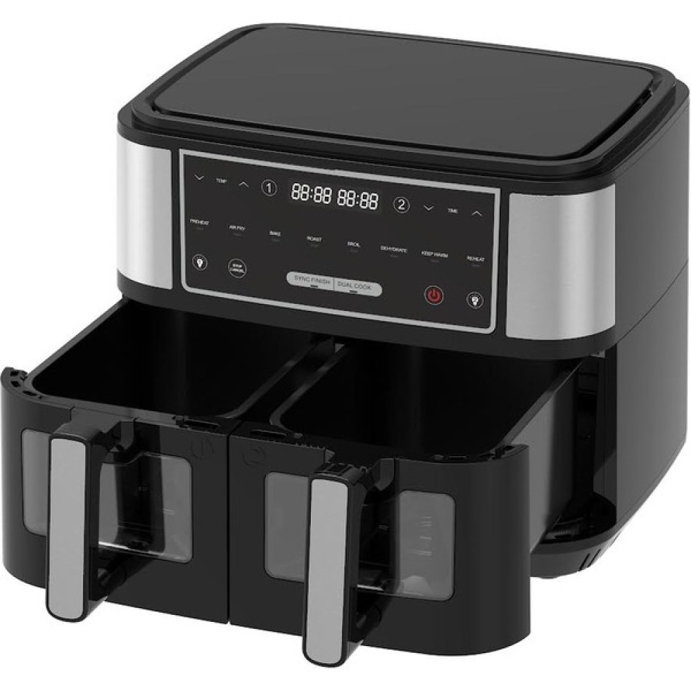 Hutt D10 Çift Hazneli Air Fryer Yağsız Fritöz (4.5 + 4.5 ) 9 Lt. 8 adet Pişirme Programlı Fritözler Fiyatı