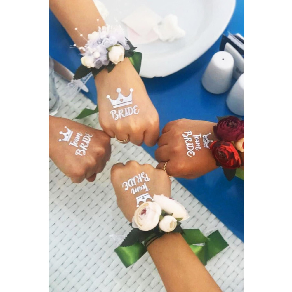 Huzur Party Store Bride To Be Konsepti 1 Bride 10 Team Bride Gümüş Gri Renkli Geçici Dövme Bekarlığa Veda Partisi Yaş Günü & Parti Fiyatı