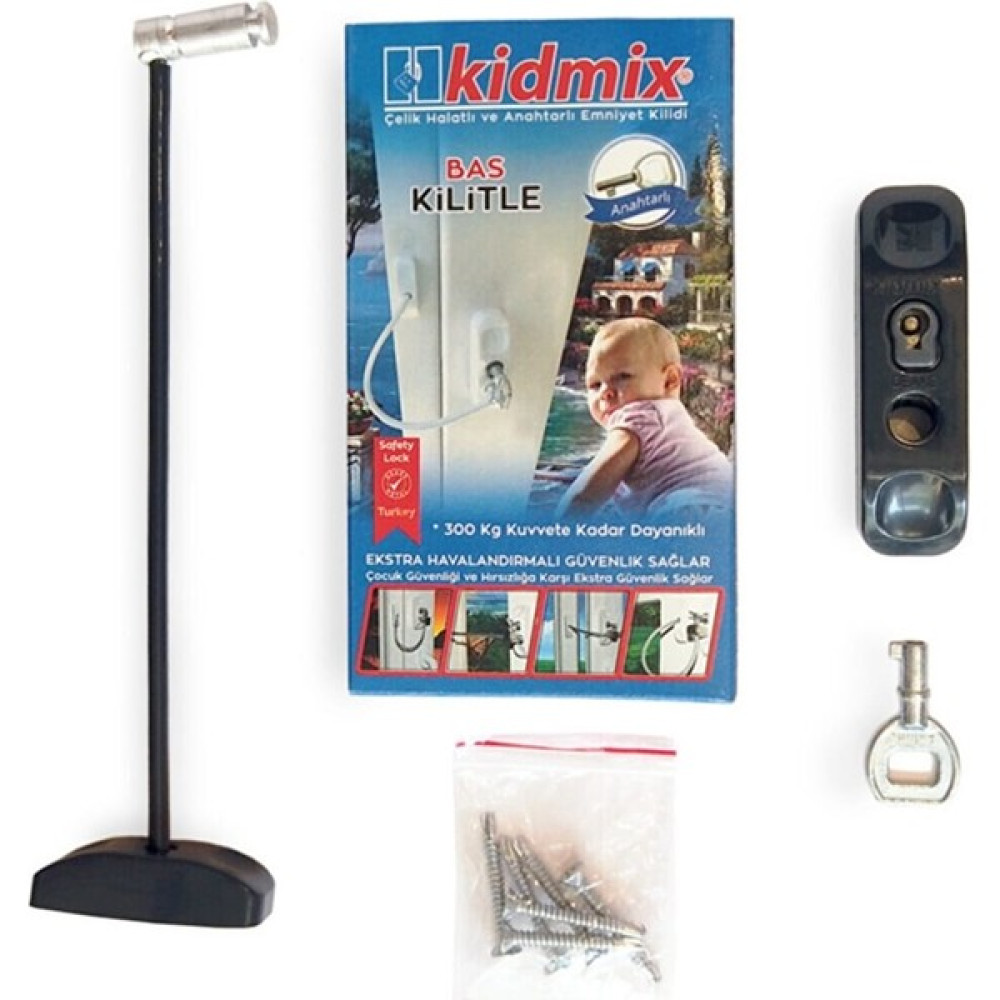 Huzuraks Kidmix Çelik Halatlı Pvc-Pencere Çocuk Emniyet Kilidi 5 Adet - Antrasit Bebek Güvenlik Fiyatı