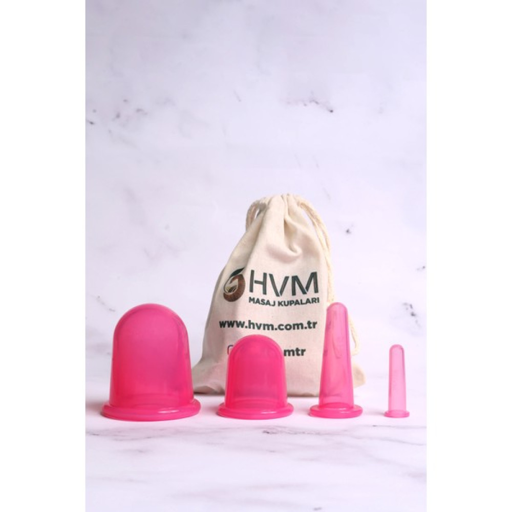 Hvm Silikon Masaj Kupası, Kuru Kupa 4'lü Set Pembe, Vakumlu Masaj Seti - Pembe Masaj Cihazları Fiyatı
