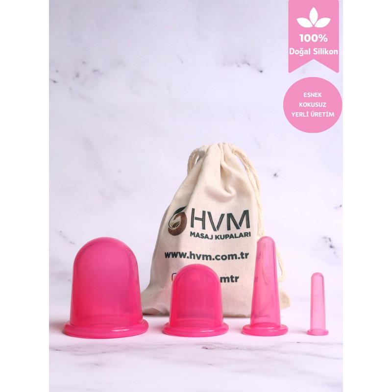 Hvm Silikon Masaj Kupası, Kuru Kupa 4'lü Set Pembe, Vakumlu Masaj Seti - Pembe Fincan / Bardak / Kahve Takımı Fiyatı