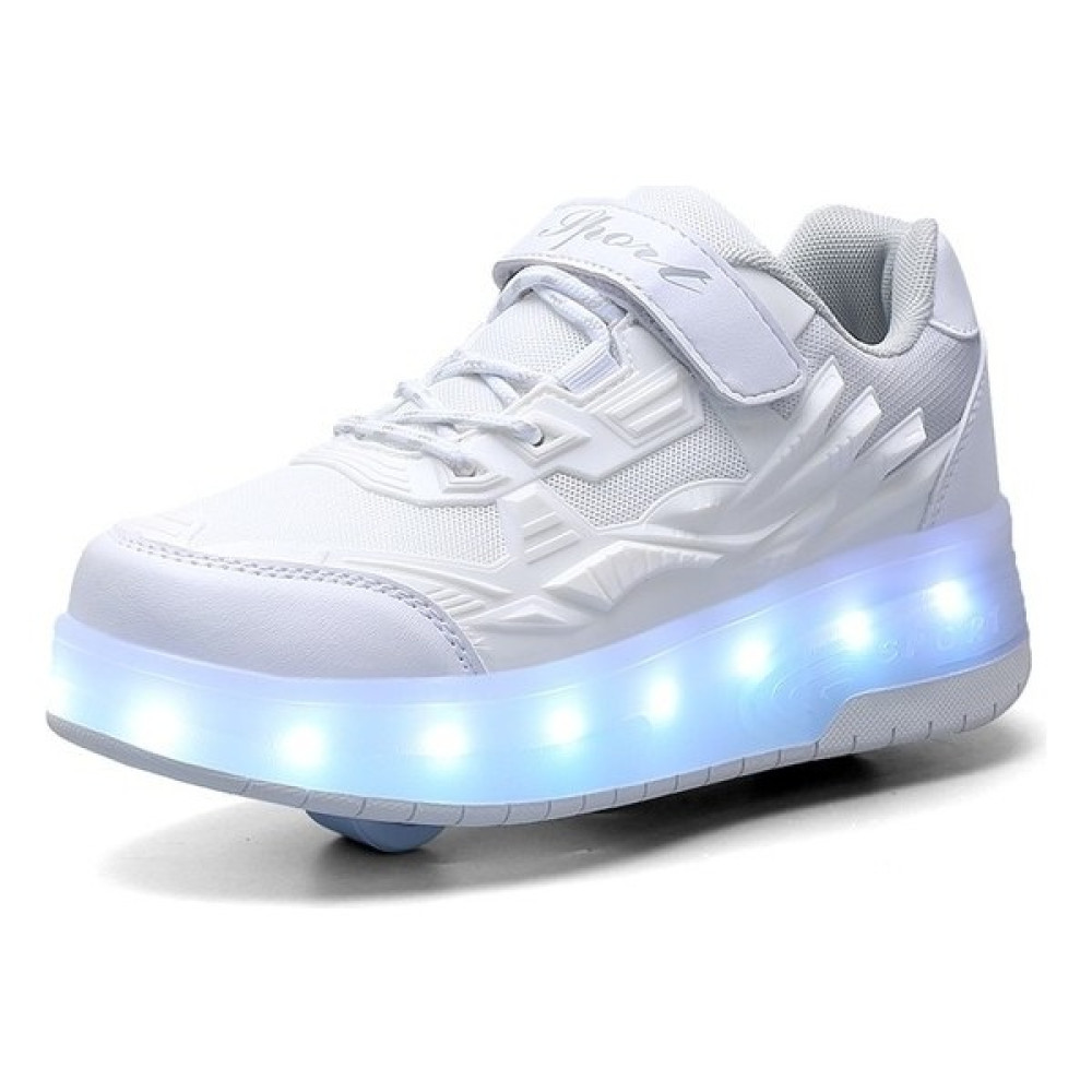 Hw 4 Tekerlekli USB Şarjlı LED Işıklı Paten Ayakkabı (Yurt Dışından) - Beyaz - 30 Oto Boyaları Fiyatı