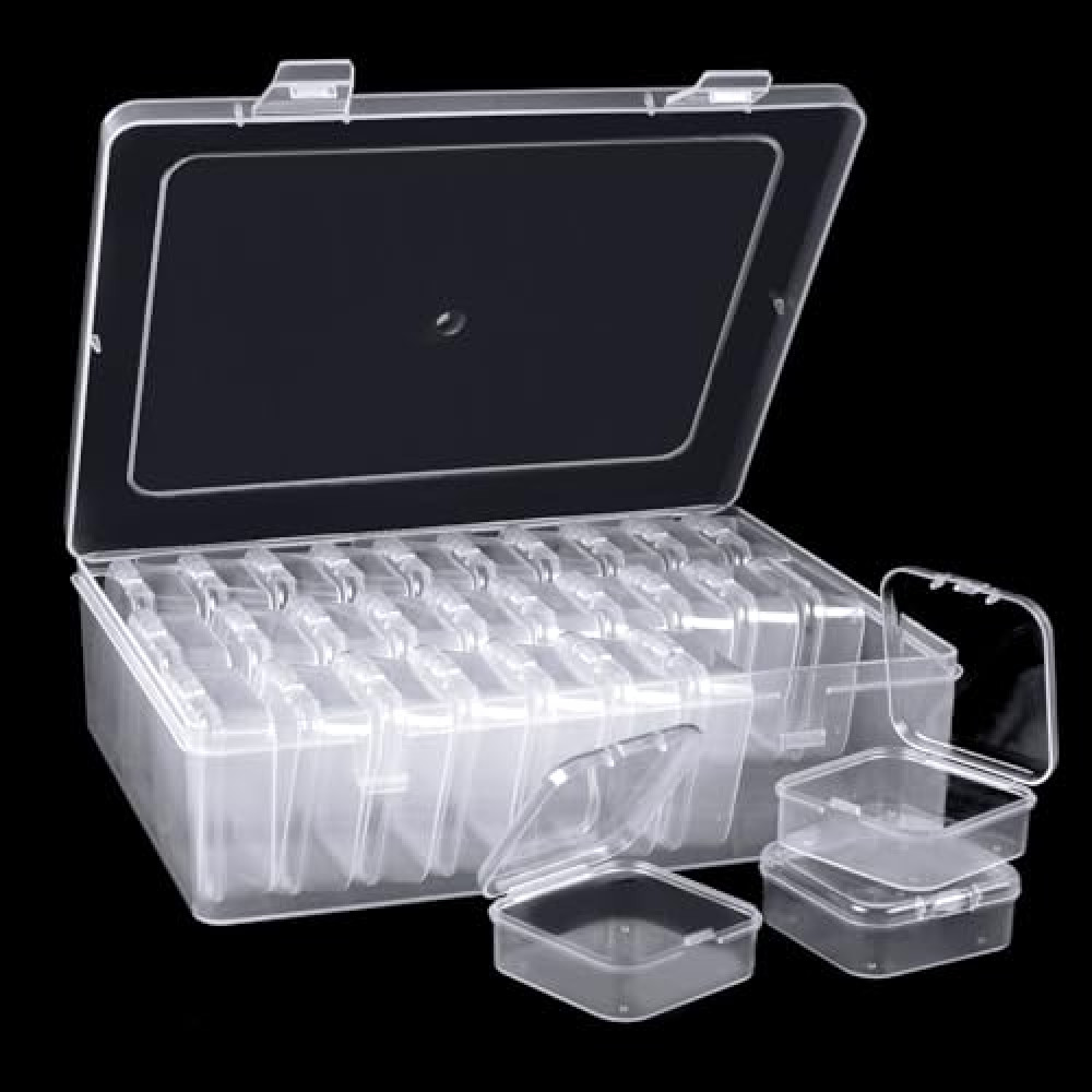 HXSEMAYIG 31PCS Bead Organizer Box,Small Bead Organizers and Storage Plastic Cases Mini Clear Bead Storage Containers Boxes (1)