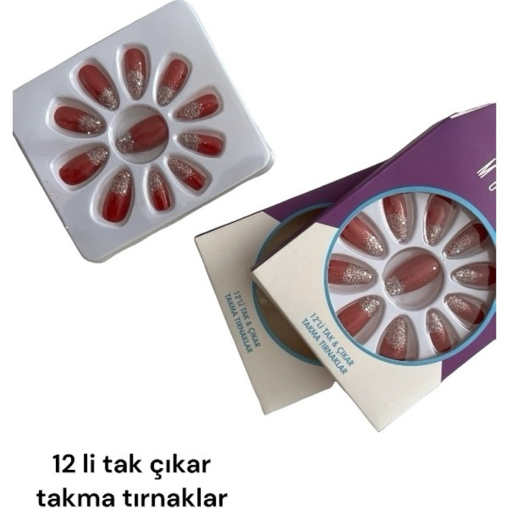 Hy Ticaret 12 Li Tak & Çıkar Badem Takma Tırnaklar - Kırmızı Oto Boyaları Fiyatı