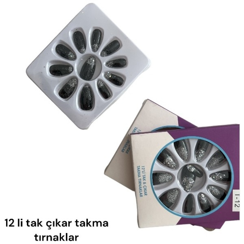 Hy Ticaret 12 Li Tak & Çıkar Badem Takma Tırnaklar - Siyah Oto Boyaları Fiyatı