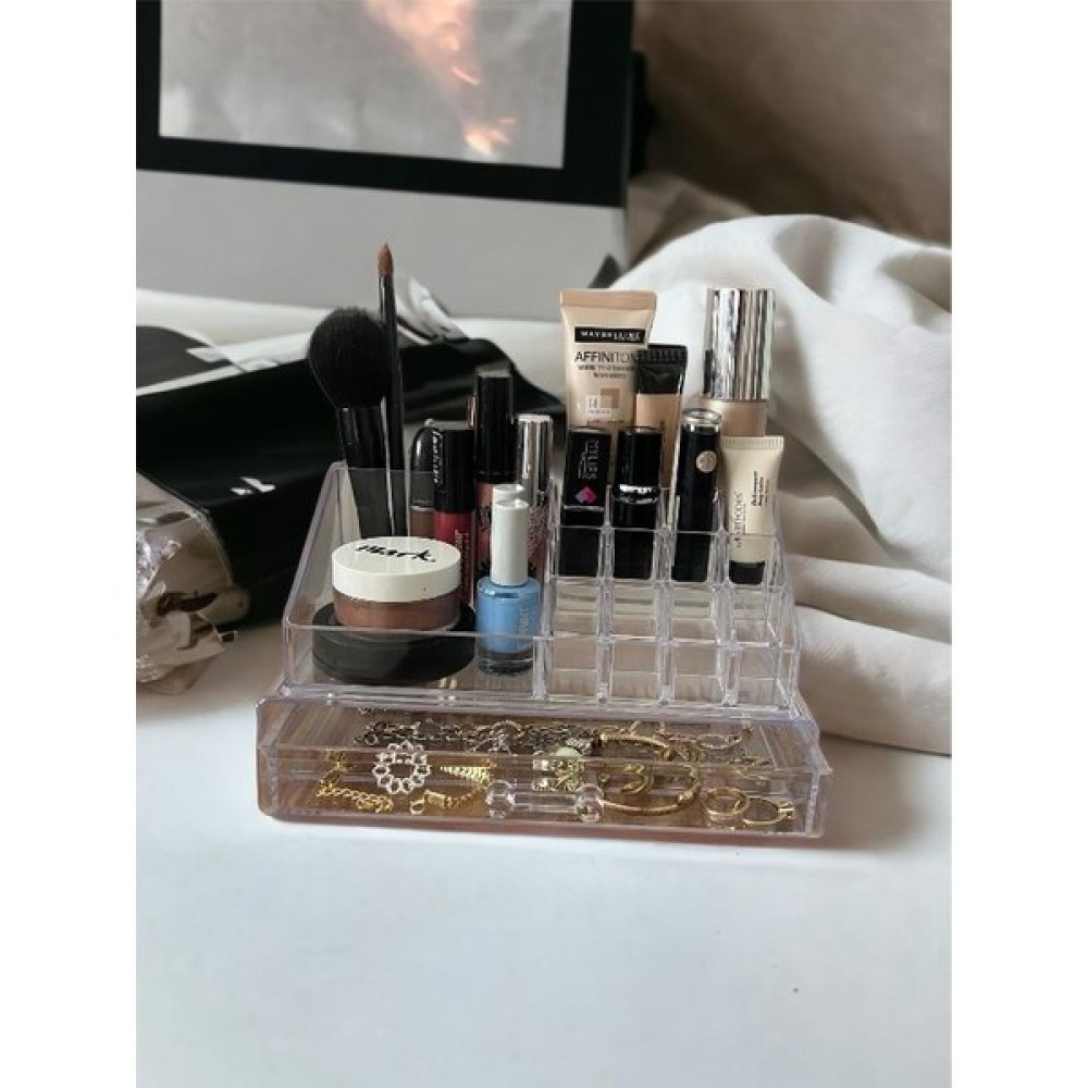 Hy Ticaret Tek Çekmeceli Makyaj Düzenleyici Organizer Set HY-ORG01 - Şeffaf Makyaj Fırça ve Aksesuarları Fiyatı