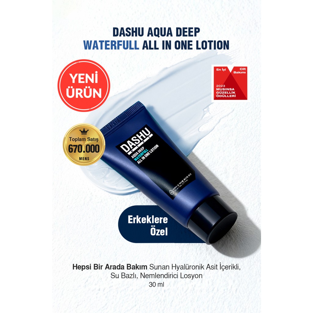 Hyalüronik Asitli Hepsi Bir Arada Bakım Losyonu Dashu Mens Aqua Deep Waterfull All In One Lotionll In One Lotion Diğer Fiyatı
