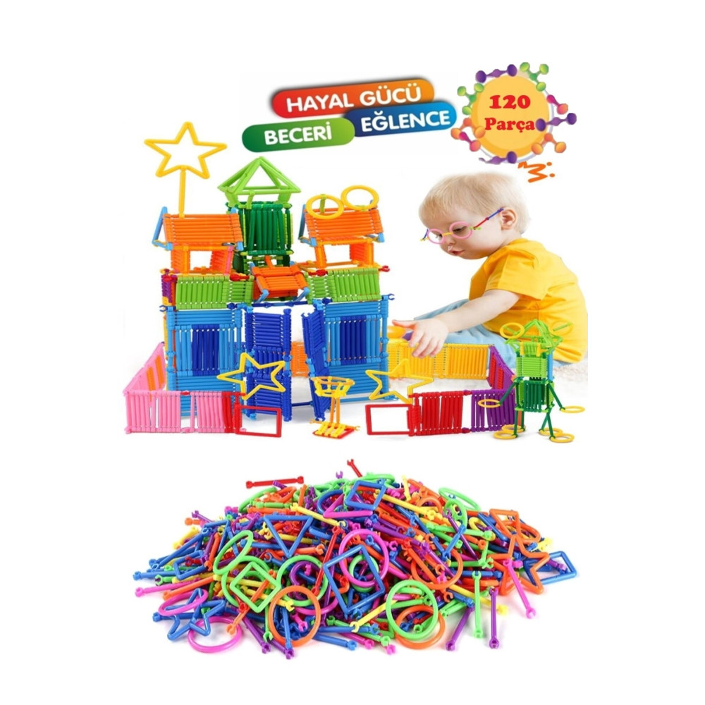 Hyd Geometrik Çubuklar 120 Parça Bloklar Yapboz Puzzle Bultak Zeka Renk Algı Gelişim Eğitici Oyuncak Eğitici Oyuncak Fiyatı