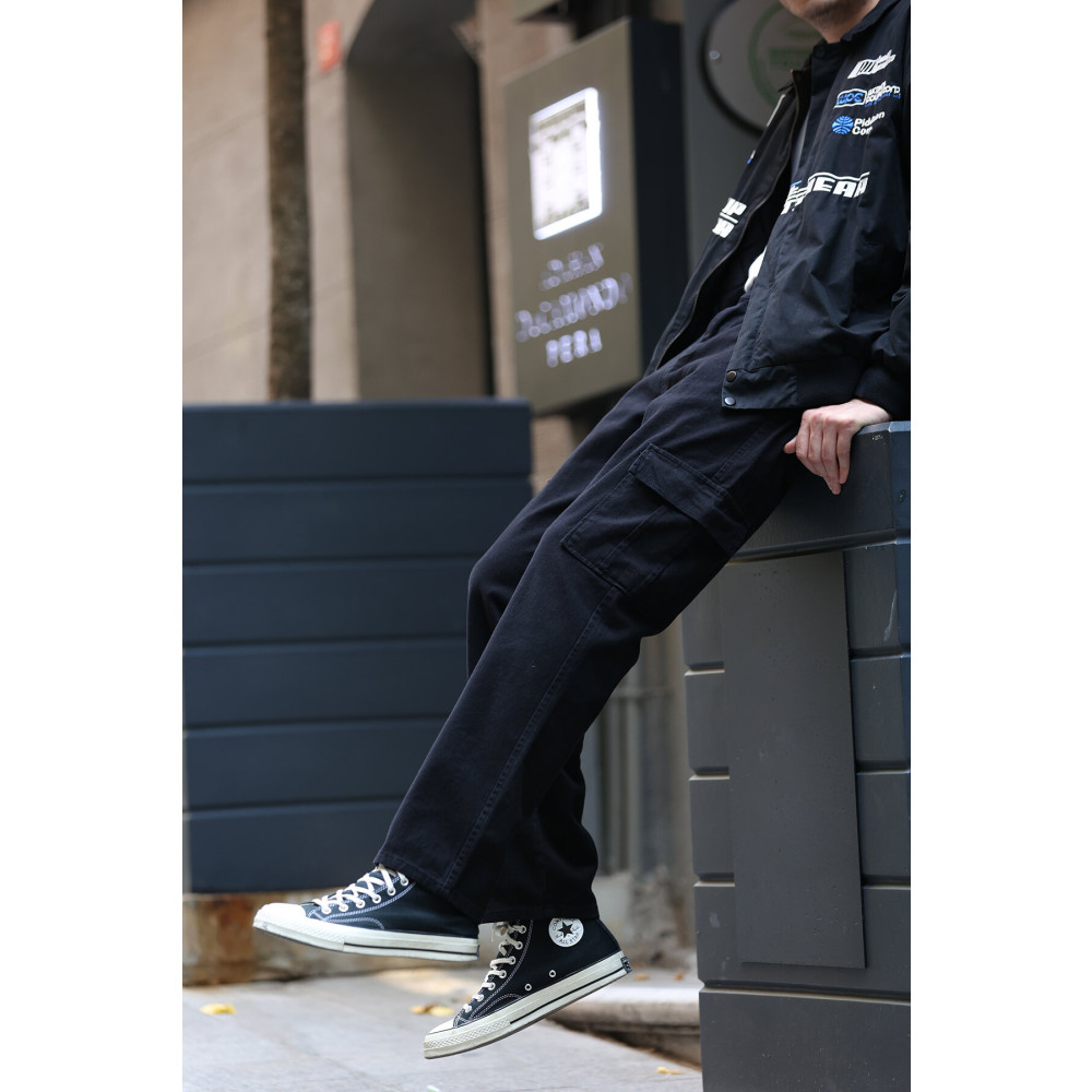 HYMAN Baggy Fit Erkek Kargo Cep Kot Pantolon Siyah Baggy Jean. 34 Beden Kadın Pantolon Fiyatı