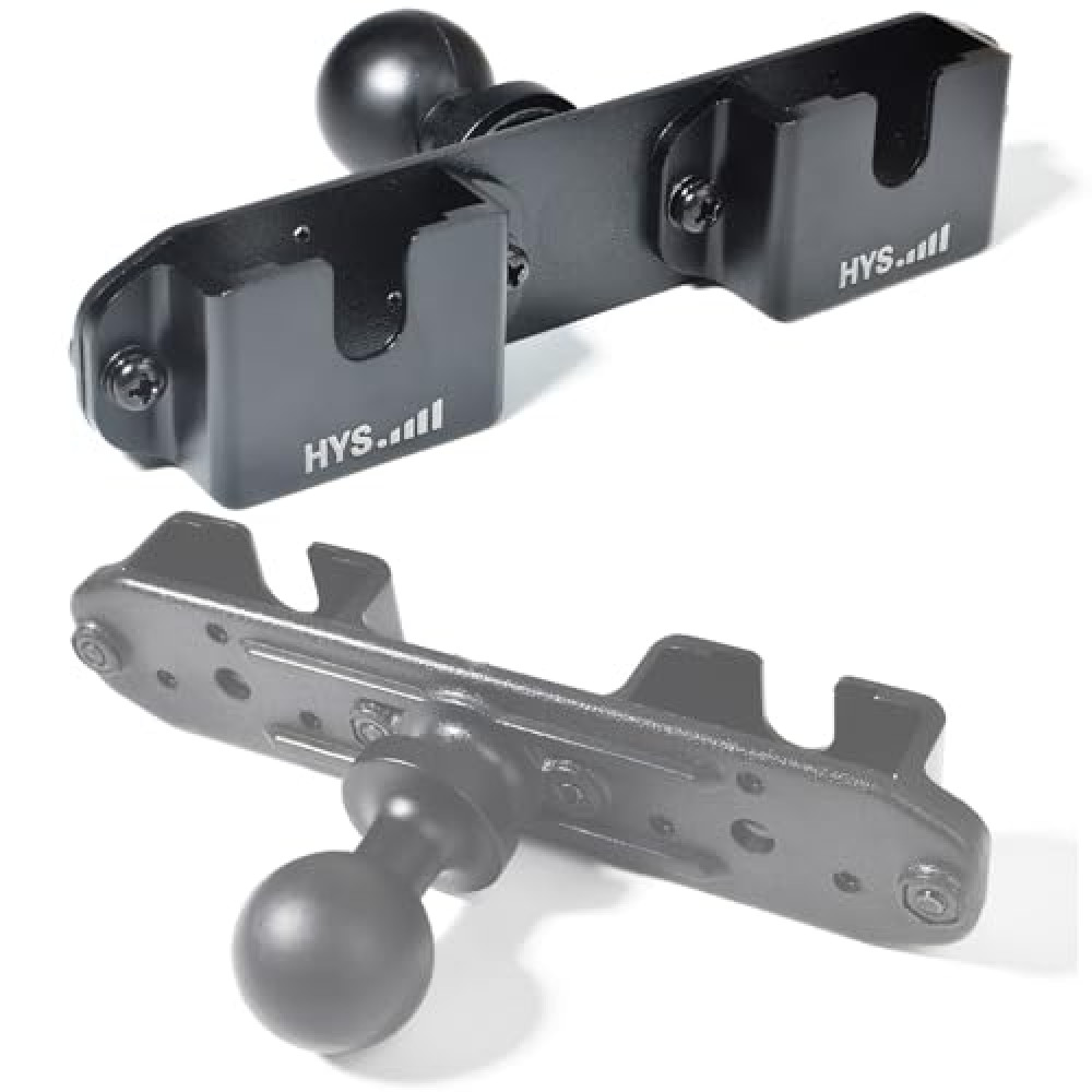 HYS Handheld CB Radio Mic Round Knob Holder, Walkie Talkie Holder W/1inchs Ball Mount, for VHF/UHF/GMRS/HF with Round Knob&Belt Clip, for Uniden Scanners PRO505XL SDS100 BCD436HP Icom 5100 7300