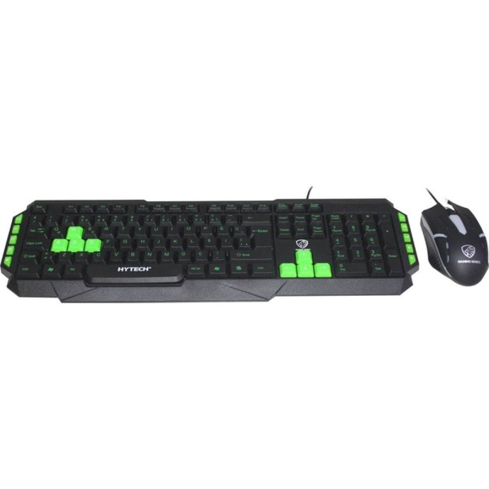 Hytech Hyk-46 Gamy Combo USB Q Oyuncu Klavye + Mouse Seti Siyah-Yeşil - Yeşil Klavye - Mouse Fiyatı