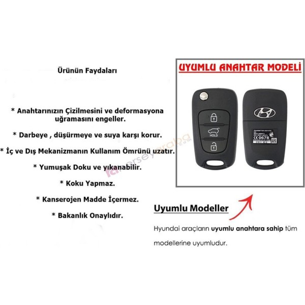 Hyundai Gsk Hyundai I30,Accent Blue,Elantra Anahtar Koruyucu,I20 Anahtar Koruması * - Siyah Anahtarlık Fiyatı