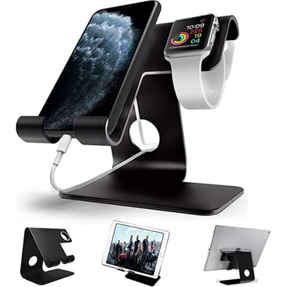 Hzm Collection Masaüstü Telefon, Tablet, Akılı Saat Tutucu Stand, Masaüstü Metal Şarj Standı - Siyah Tablet Şarj Cihazı Fiyatı