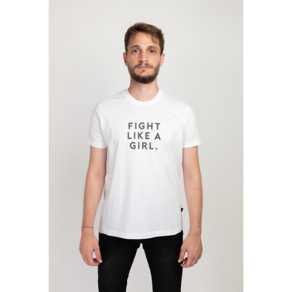 I And Basic Beyaz %100 Organik Pamuklu Basic Erkek Tişört / Fight Like A Girl XS Erkek T-shirt Fiyatı
