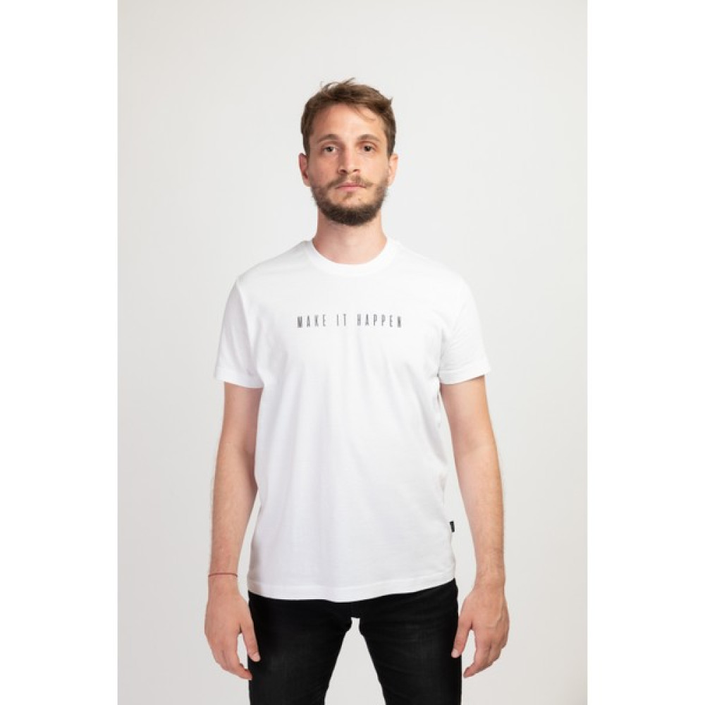 I And Basic Beyaz %100 Organik Pamuklu Basic Erkek Tişört / Make It Happen XL Erkek T-shirt Fiyatı