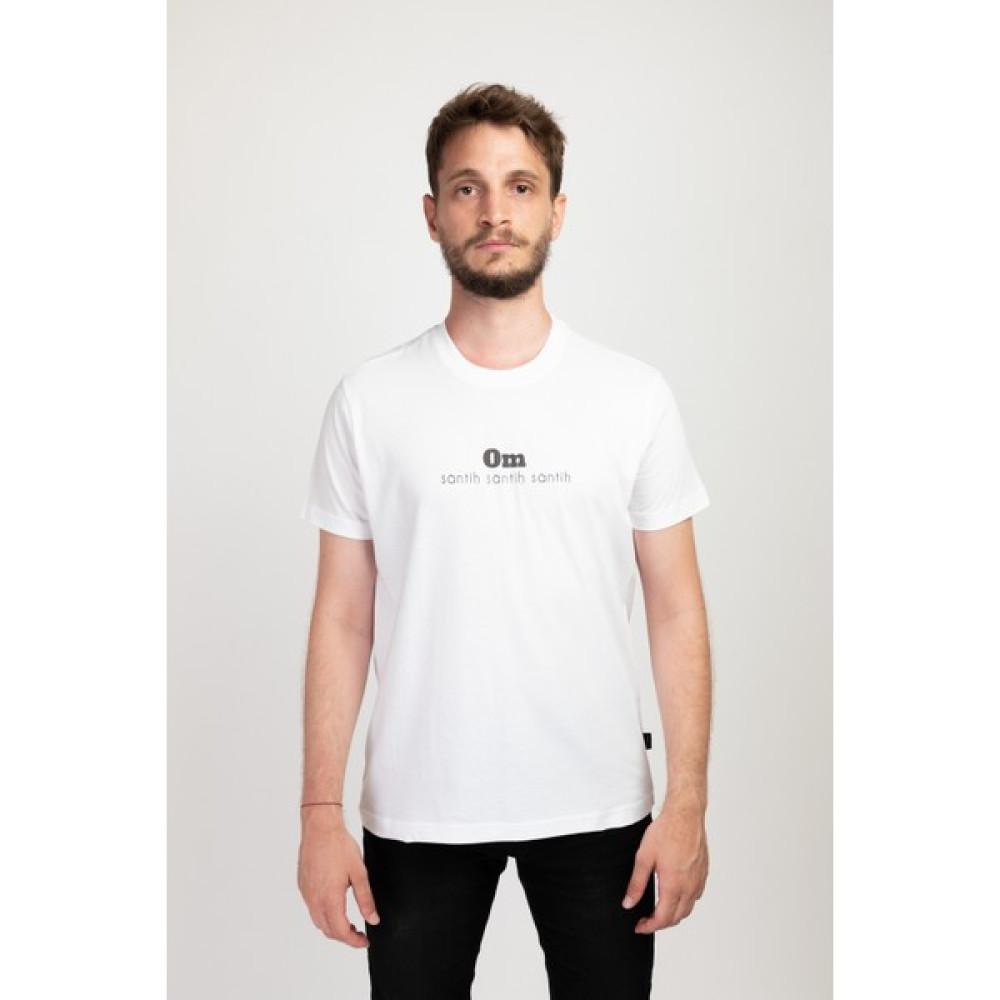 I And Basic Beyaz %100 Organik Pamuklu Basic Erkek Tişört / Om Santih S Erkek T-shirt Fiyatı